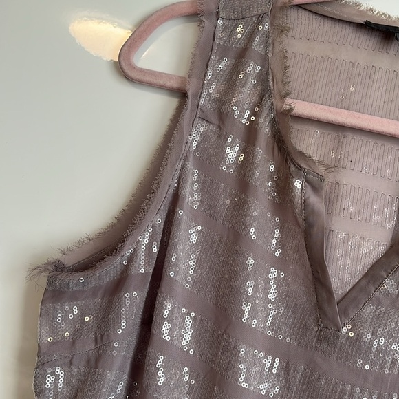 MATTY M Sequin Sleeveless V Neck Blouse, Size S - Picture 3 of 8